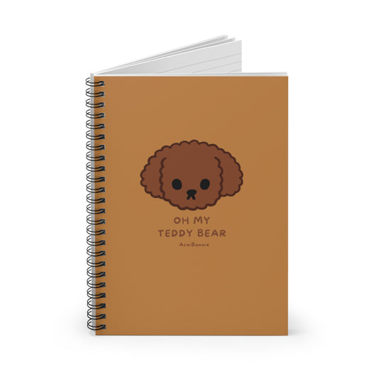 Doodle Oh My Teddy Bear Spiral Notebook - Ruled Line