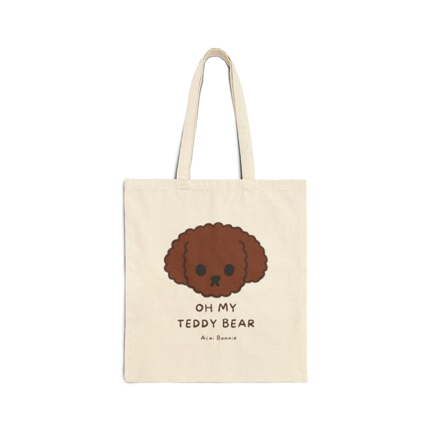 Doodle Oh My Teddy Bear Cotton Canvas Tote Bag